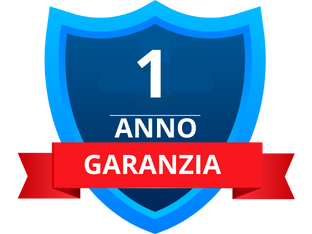 Scudo di garanzia blu con testo '1 Anno Garanzia' su nastrino rosso per Auto Occasioni Milano